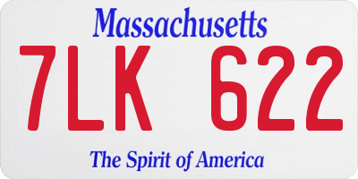 MA license plate 7LK622