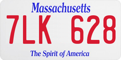 MA license plate 7LK628