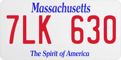 MA license plate 7LK630