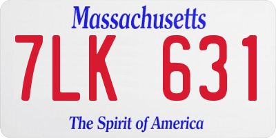 MA license plate 7LK631