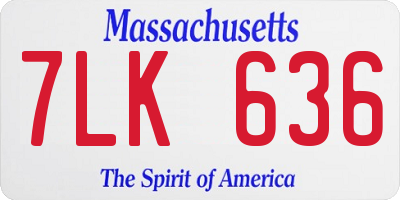 MA license plate 7LK636