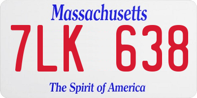 MA license plate 7LK638