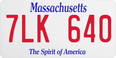 MA license plate 7LK640