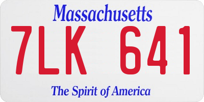 MA license plate 7LK641