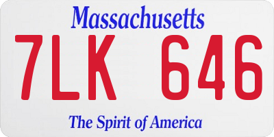 MA license plate 7LK646