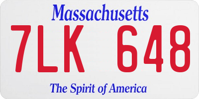 MA license plate 7LK648