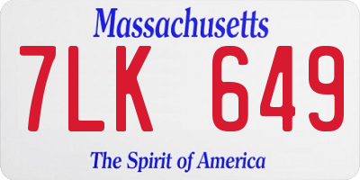 MA license plate 7LK649