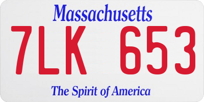 MA license plate 7LK653