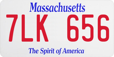 MA license plate 7LK656