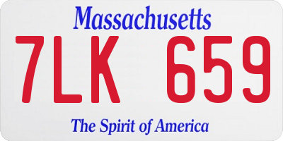 MA license plate 7LK659