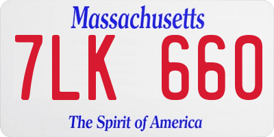 MA license plate 7LK660