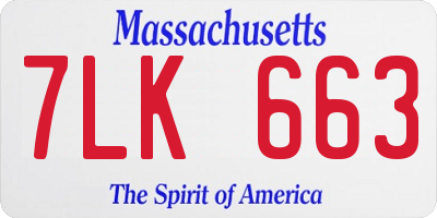 MA license plate 7LK663