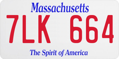 MA license plate 7LK664