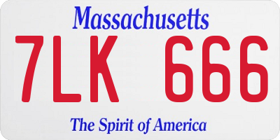 MA license plate 7LK666