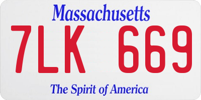 MA license plate 7LK669