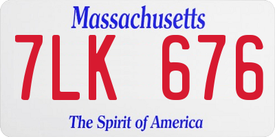 MA license plate 7LK676