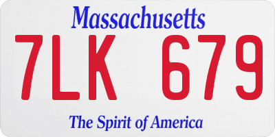 MA license plate 7LK679