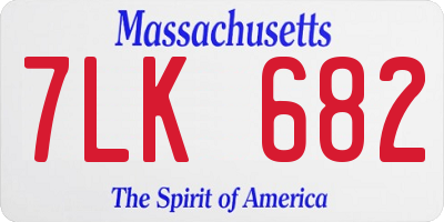 MA license plate 7LK682