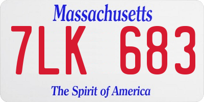 MA license plate 7LK683
