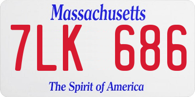 MA license plate 7LK686