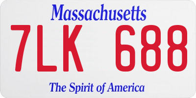 MA license plate 7LK688