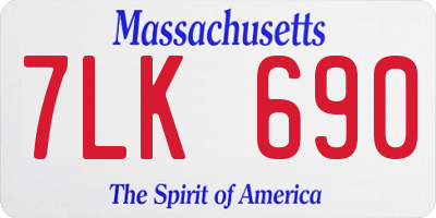 MA license plate 7LK690
