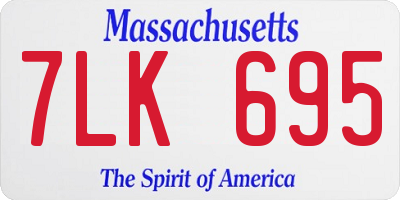 MA license plate 7LK695