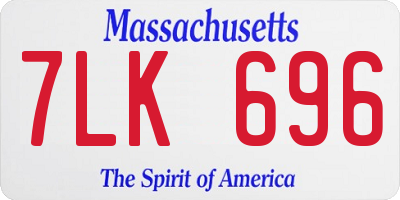MA license plate 7LK696