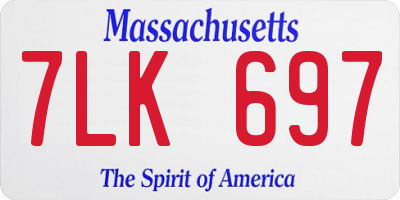 MA license plate 7LK697