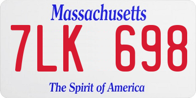 MA license plate 7LK698