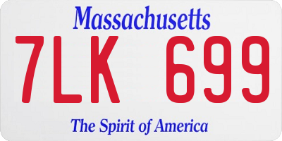 MA license plate 7LK699