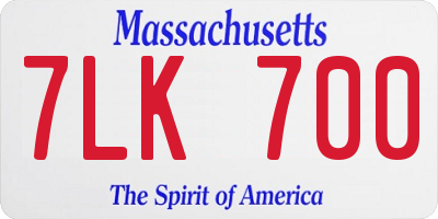 MA license plate 7LK700