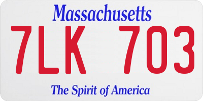 MA license plate 7LK703