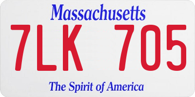 MA license plate 7LK705
