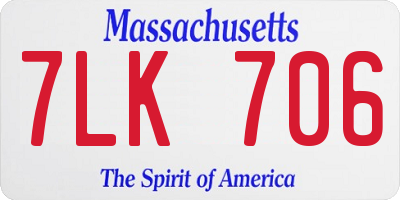 MA license plate 7LK706