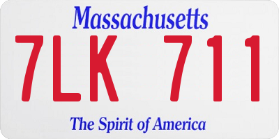 MA license plate 7LK711