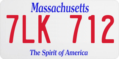 MA license plate 7LK712