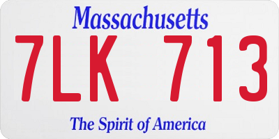 MA license plate 7LK713