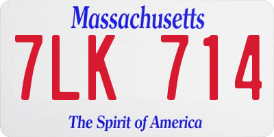 MA license plate 7LK714