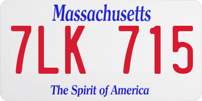MA license plate 7LK715