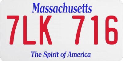 MA license plate 7LK716