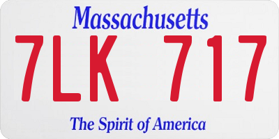 MA license plate 7LK717