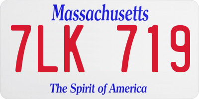 MA license plate 7LK719