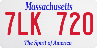 MA license plate 7LK720