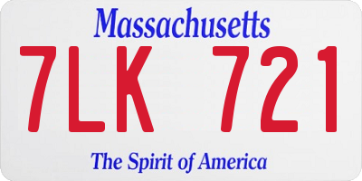 MA license plate 7LK721