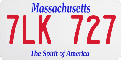 MA license plate 7LK727