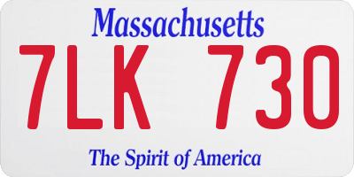 MA license plate 7LK730