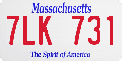 MA license plate 7LK731