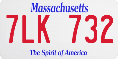 MA license plate 7LK732