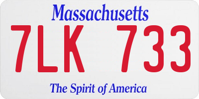 MA license plate 7LK733